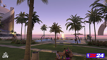 NBA 24 Sunset Court, video game, NBA 24 HD wallpaper