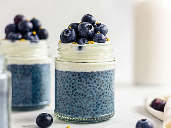 Butterfly pea chia pudding, Blue food trend, Creative dessert, Foodaciously recipe HD wallpaper
