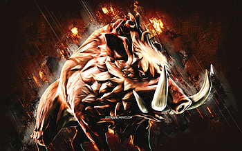 Fortnite Boar Skin, Fortnite, main characters, brown stone background, Boar, Fortnite skins, Boar Skin, Boar Fortnite, Fortnite characters HD wallpaper