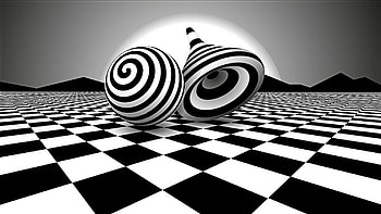 Black and white, Optical illusion, , Stunning visual effect HD wallpaper