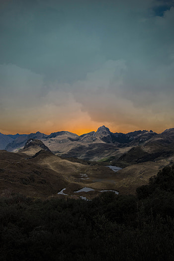 Nature, Sunset, Sky, Mountains, Clouds HD phone wallpaper