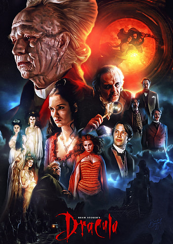 Bram Stoker's Dracula, Classic film poster, Gothic aesthetics, Artistic representation HD phone wallpaper