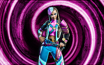 Envision, purple grunge background, Fortnite, vortex, Fortnite characters, Envision Skin, Fortnite Battle Royale, Envision Fortnite HD wallpaper