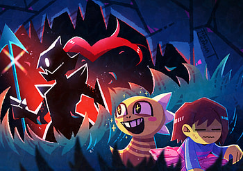 Undertale Heroes Unite: Undyne, Monster Kid & Frisk Adventure, Undyne (Undertale), Monster Kid (Undertale), Frisk (Undertale), video game, Undertale HD wallpaper