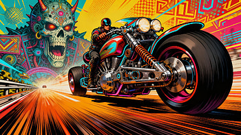 Skull And Speed, biker, artist, artwork, digital-art, deviantart HD wallpaper