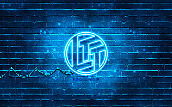 Linus Tech Tips blue logo, , blue brickwall, Linus Tech Tips logo, YouTube channels, Linus Tech Tips neon logo, Linus Tech Tips HD wallpaper