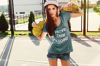 Girl With Skateboard, girls, model, skateboard HD wallpaper