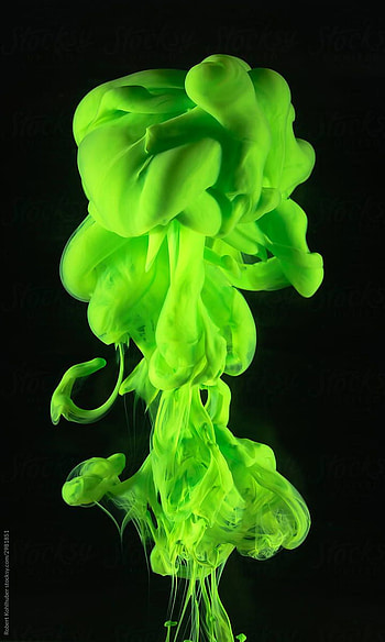 Abstract Neon Green Colored Clouds In Water by Robert Kohlhuber - Cloud, Paint. Dark green aesthetic, Green , Neon green, Black and Neon Green HD phone wallpaper