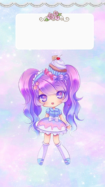 Kawaii princess, electric blue, magenta, pastel, pink HD phone wallpaper