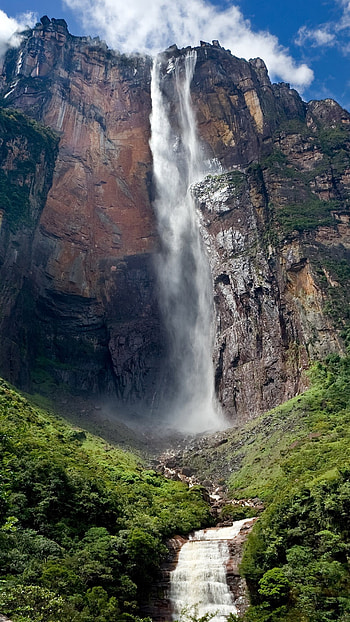 Angel Falls, Canaima National park, Windows 10 spotlight, Waterfall HD phone wallpaper