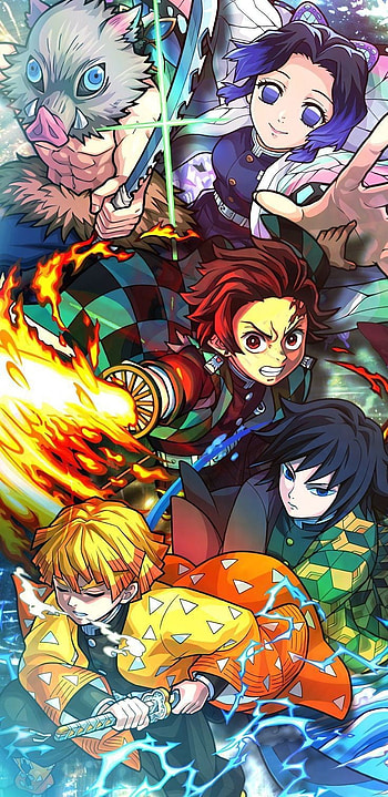 Kimetsu no yaiba, art, cartoon HD phone wallpaper