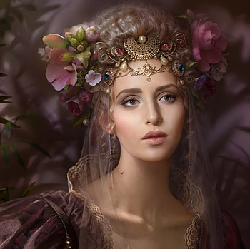 Art, face, lady, digital, fantasy HD wallpaper