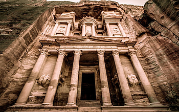 Petra ruins, Ancient cityscape, Archaeological wonders, Desert civilization HD wallpaper