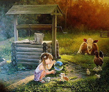 childhood, farms, country, animals, childs HD wallpaper