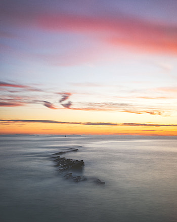 Landscape, Nature, Twilight, Rocks, Horizon, Fog, Dusk HD phone wallpaper