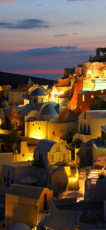Greece, Santorini beauty, Idyllic island, Aegean paradise HD phone wallpaper