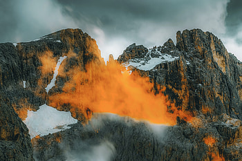 Sunset Southern Dolomites Mountains , mountains, nature HD wallpaper