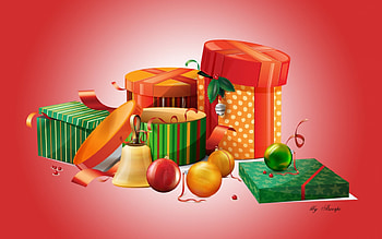 Happy Holidays!, craciun, deco, gift, orange, bal, ascorpi, box, green, christmas, red HD wallpaper