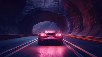 Driving On Twisty Canyon Mountain, synthwave, cars, artist, artwork, digital-art HD wallpaper