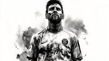 of Lionel Messi: A Striking Black & White Sports Tribute, Sports, soccer, Lionel Messi, Black & White HD wallpaper