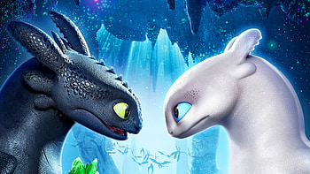 Toothless With His Girlfirend Night Fury , how-to-train-your-dragon-the-hidden-world, how-to-train-your-dragon-3, how-to-train-your-dragon, movies, 2019-movies, animated-movies, light-fury, night-fury HD wallpaper