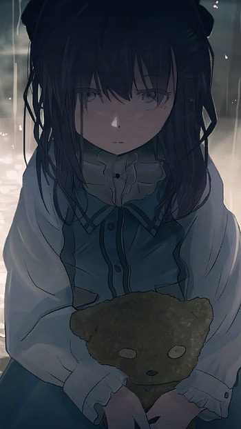 Depressing, Sad Girl, Anime, rain HD phone wallpaper