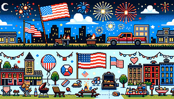 H1>4th of July Celebration - Festive City Fireworks Display, 4th Of July, fireworks, american flag HD wallpaper