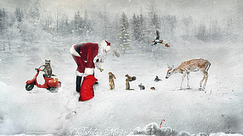Snow, Christmas, Holiday, Cute, Santa, Winter HD wallpaper