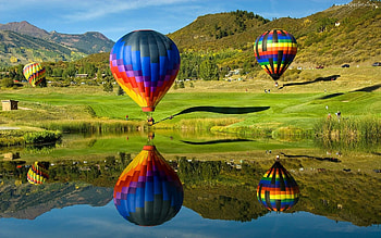 Air Sports, Gry kolorowe balony, Woda odbicie, Nature HD wallpaper