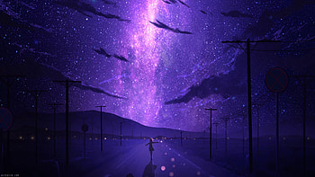 anime girl, scenery HD wallpaper
