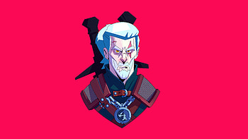 Geralt Of Rivia From The Witcher Series Minimal , the-witcher, tv-shows, minimalism, minimalist, artstation HD wallpaper