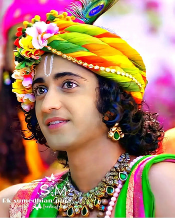 Lord Krishna, graph, green HD phone wallpaper
