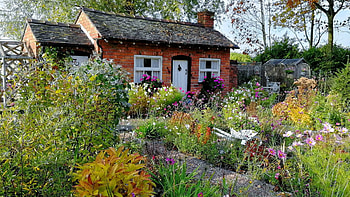 Country house, Victorian gardens, Floral beauty, Timeless elegance HD wallpaper