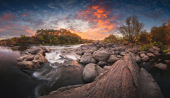 Dawn in the Buzk's Gard National Nature Park, south-central Ukraine, nature HD wallpaper