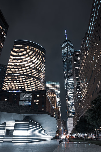 Cities, Architecture, Usa, Night City, Skyscrapers, United States, New York, Memorial HD phone wallpaper
