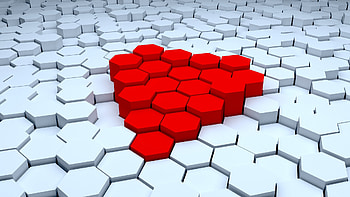 Hexagon shapes, U TV , Geometric design, Artistic visuals HD wallpaper