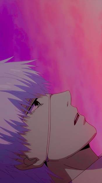 Ken kaneki, feather, magenta, hair, white, Tokyo, ghoul, mask HD phone wallpaper