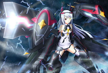 Laura Bodewig, Gray, Red Eye, Machine, Black, Eyepatch, Yellow Eye, Infinite Stratos, Silver Hair, Long Hair HD wallpaper