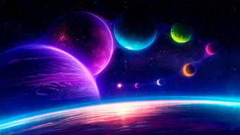 Jelly Sky Planets HD wallpaper