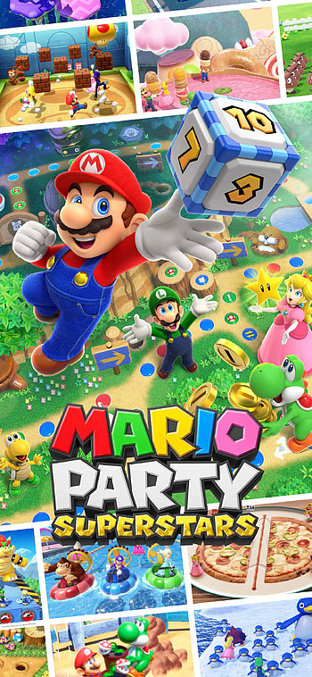 Mario Party Superstars, game, nintendo, yoshi, dice, peach, luigi, superstar, board HD phone wallpaper