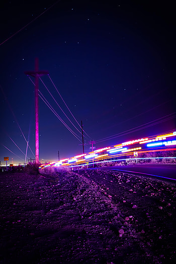 Night, Lights, Dark, Road, Blur, Smooth, Long Exposure, Neon HD phone wallpaper