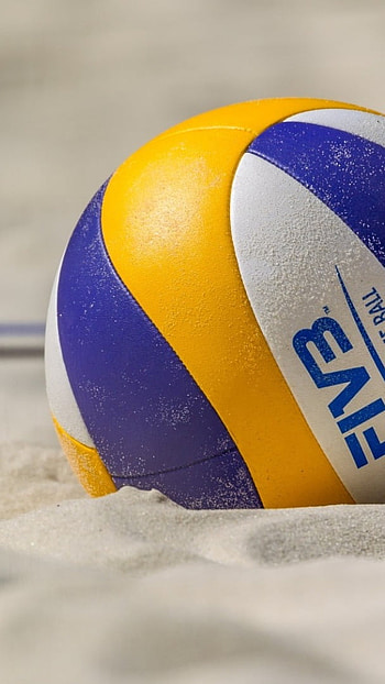 Volleyball, Sand, Background HD phone wallpaper