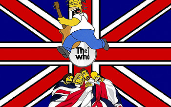 the simpsons, simpsons, homer, flag, who HD wallpaper