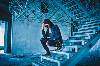 Miscellanea, Miscellaneous, Stairs, Ladder, Mask, Human, Person, Hood HD wallpaper