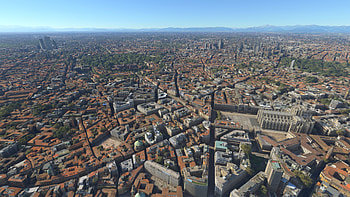Milan, sky, panorama, Italy, city, video game, Microsoft Flight Simulator HD wallpaper