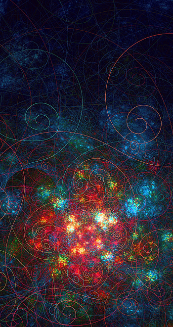 Fractal, abstraction, bright, lines and curves HD phone wallpaper