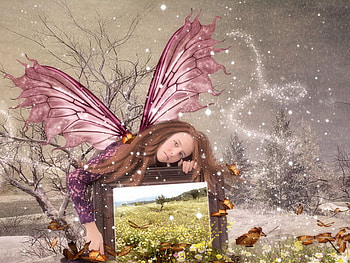 calling on spring, winter, fairy, spring, frame HD wallpaper