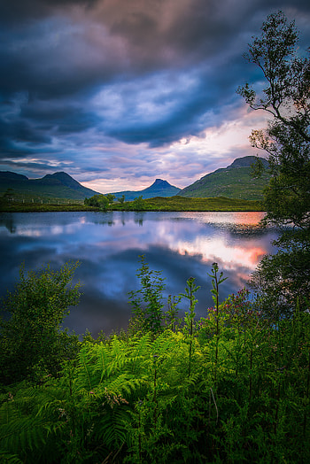 Nature, Vertex, Lake, Fern, Tops, Volcano HD phone wallpaper