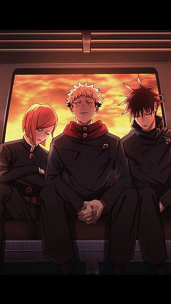 Sunset Trio: Yuji, Megumi & Nobara — Jujutsu Kaisen, Nobara Kugisaki, Yuji Itadori, Megumi Fushiguro, Anime, Jujutsu Kaisen HD phone wallpaper