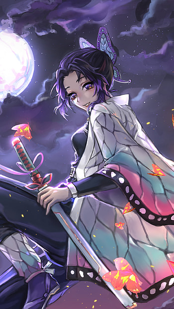 Shinobu Kochou — Moonlit Butterfly (Demon Slayer ), Shinobu Kochou, Anime, Demon Slayer: Kimetsu no Yaiba HD phone wallpaper